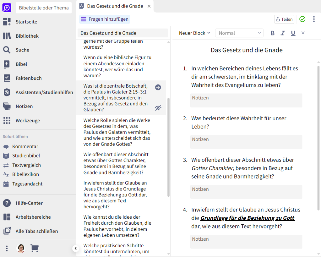 Kleingruppen-Tool: Von der KI generierte Fragen hinzufügen