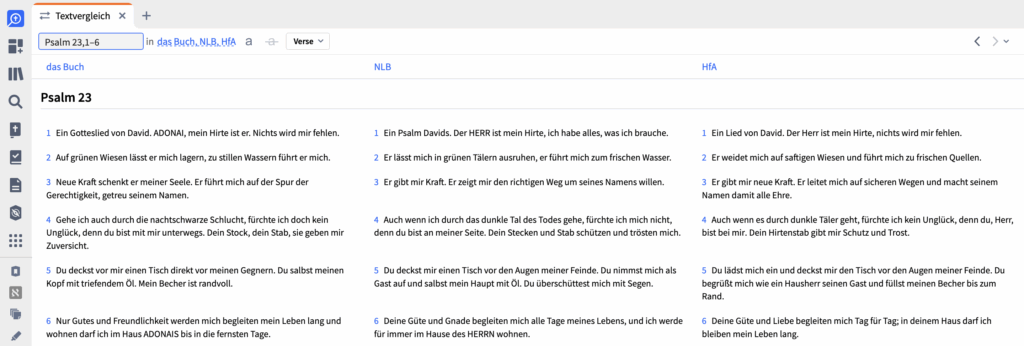 Psalm 23 im Vergleich