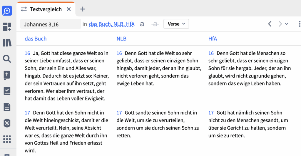 Johannes 3,16 im Vergleich