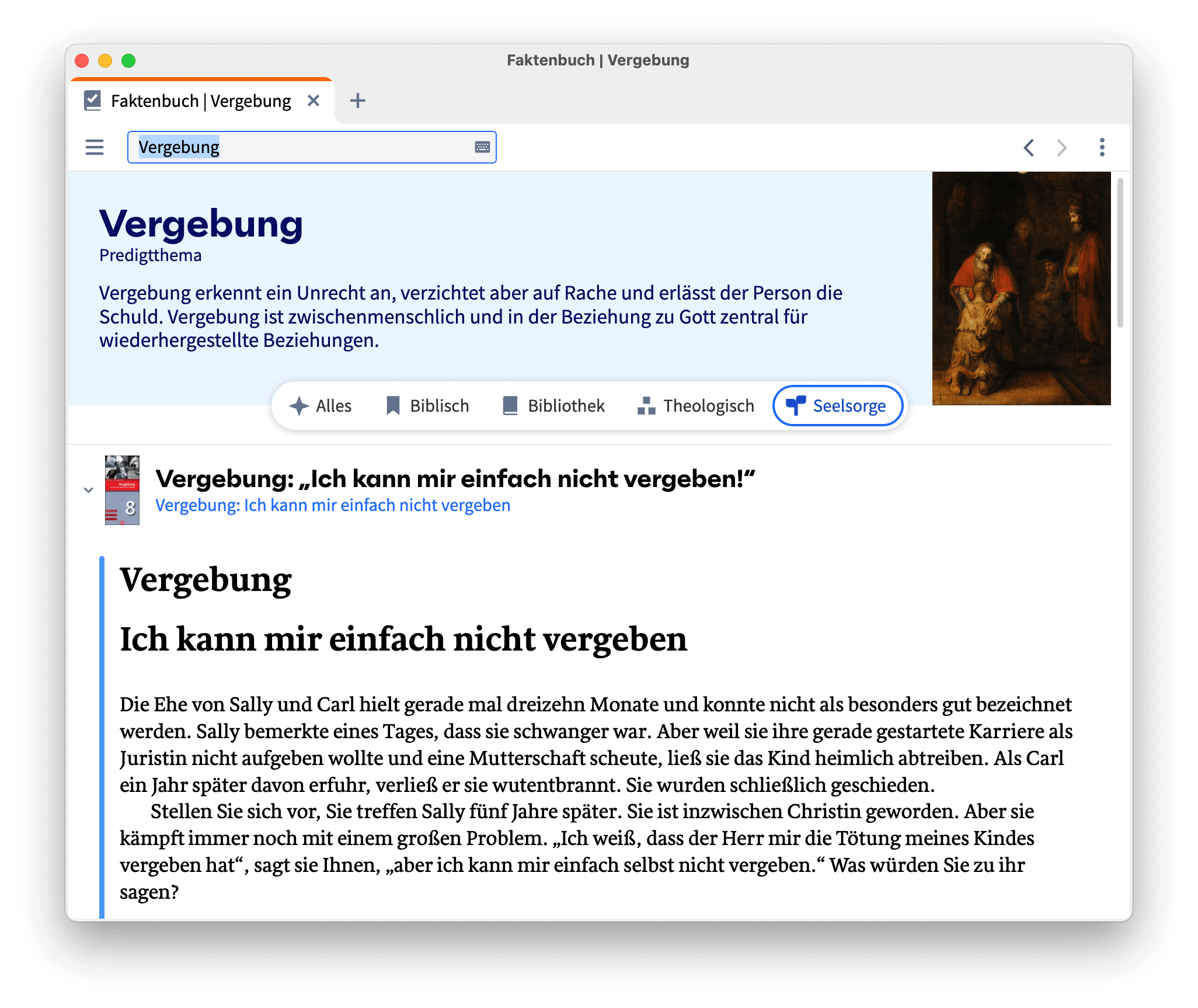 Seelsorge-Assistent im Faktenbuch